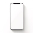 © Marios - Smartphone-Modell mit leerem weißen Bildschirm, detailliertes Mobiltelefon-Modell, weißes Modell-Smartphone-Vorderansicht, Modell-3D-Mobiltelefon, ui, ux – Lagervektor