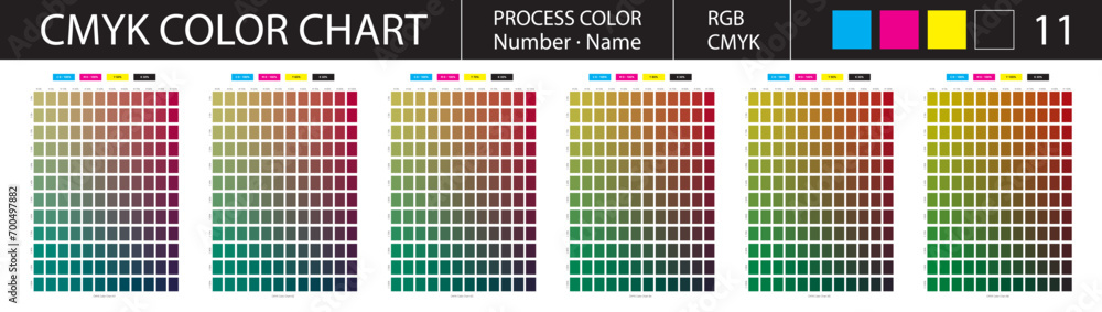 CMYK Process Color Chart 11 Stock Vector | Adobe Stock