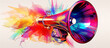 a colorful horn with a colorful background