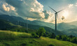 © beben - mountain landscape with wind turbines