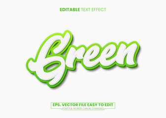 Wall Mural - green 3d editable text effect