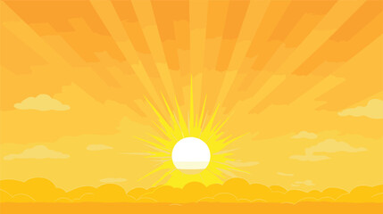 Wall Mural - brilliance of a high noon scene in a vector scene showcasing the sun at its zenith, casting bright a