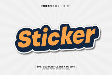 Wall Mural - retro sticker editable text effect