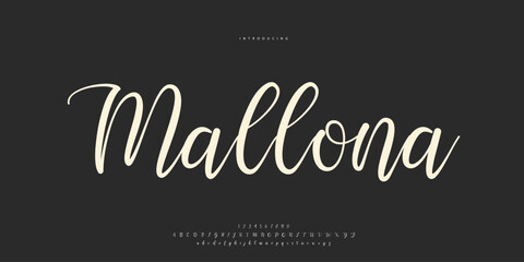 Wall Mural - Abstract Fashion font alphabet. Minimal modern urban fonts for logo, brand etc. Typography Calligraphy typeface uppercase lowercase and number. vector illustration
