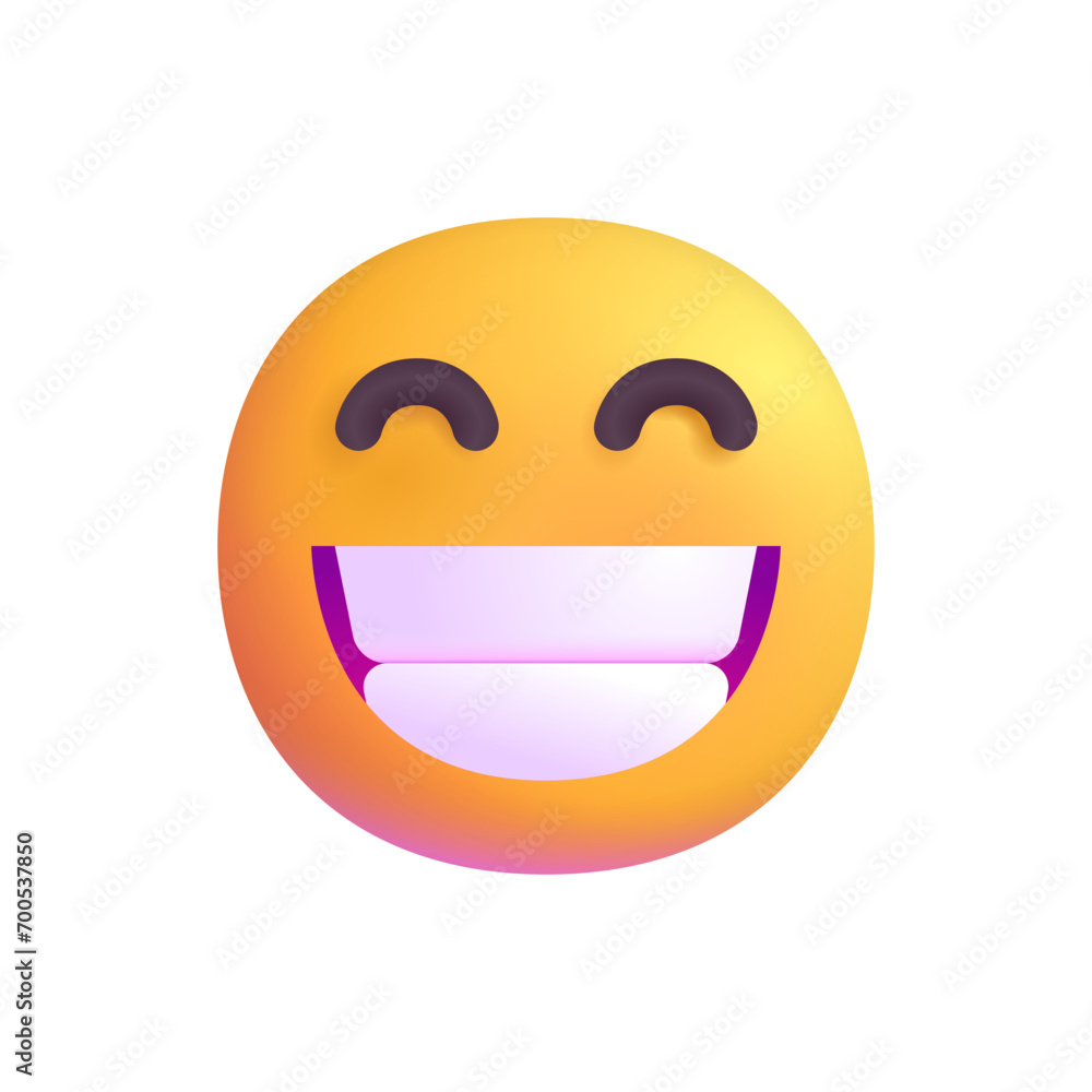 Beaming Face with Smiling Eyes Stock Vector | Adobe Stock