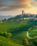 Fototapeta Paryż - Barbaresco village and Langhe vineyards, Piedmont region, Italy