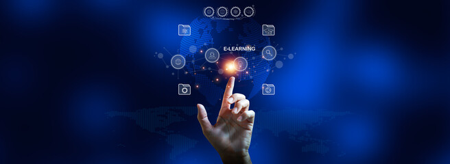 the concept of online technology education, online learning, internet of things, communication, and 