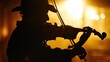 Musician Silhouette, A violinist in silhouette, emphasizing the emotion in music.