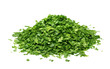 Finely Chopped Dry Parsley Leaves for Culinary Perfection on White or PNG Transparent Background