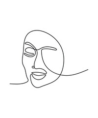 Canvas Print - female one line art, vector best line icon.