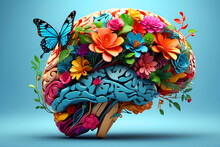 Ai Generates Blooming Flowers And Butterflies In The Human Brain.
