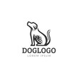 simple minimal dog logo template