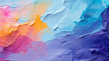 Colorful Background Of Oil Paint. A Spectrum Of Multi Colored Background Aligned 