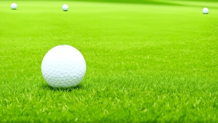  Golf ball on green grass