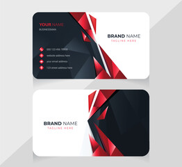 Creative and luxury business card template. Unique red and black business card design with abstract shapes vector. 