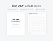 100-Day Challenge Printable Fitness Goal Setting Ideas Progress Tracker Chart 