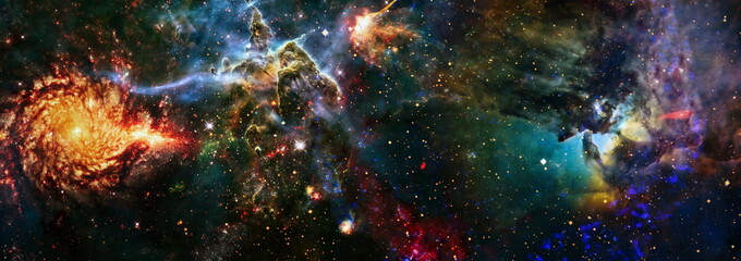 Wall Mural - nebula and open cluster of stars in the universe. abstract astronomical galaxy. elements of this ima