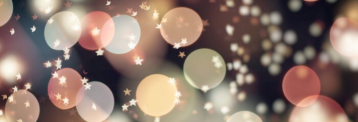 Wall Mural - Abstract light celebration background with defocused golden lights for Christmas, New Year, Holiday, party