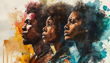 Generate An AI Watercolor Style Banner For Black History Month,