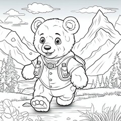 Canvas Print - Children's Bear Coloring Book