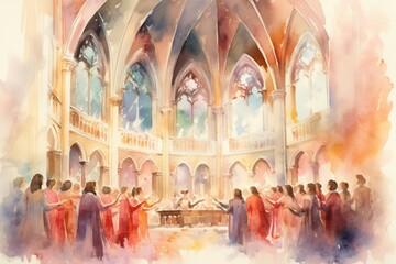 Wall Mural - Church Choirs - Generative AI