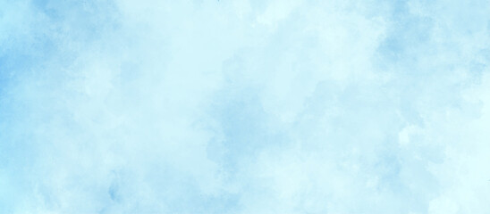 abstract painted clouds in sky in the winter morning, brush painted mottled blue background with vin