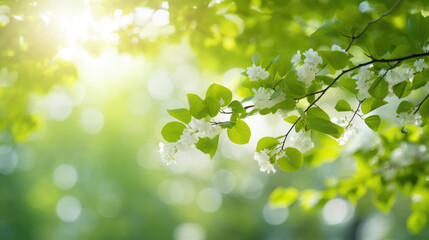 Canvas Print - ?lose-up of vibrant green leaves with a soft-focus background