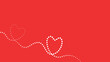 Abstract simple drawing valentine red background.