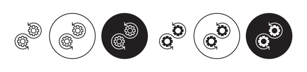 Dev ops vector icon set. DevOps operation software symbol suitable for apps and websites UI designs.