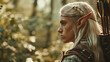 © ALL YOU NEED studio - The romantic hero - beautiful young forest male elf with pointed ears, long blond hair, and a bow and arrow. medieval, fantasy aesthetics