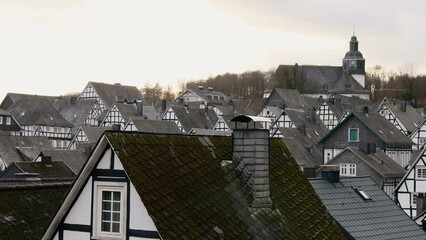 Canvas Print - historic freudenberg germany in winter 4k 25fps video