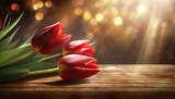 Fototapeta Tulipany - Tulipany, wiosenne kwiaty, tło, generative ai