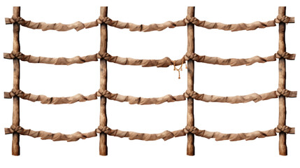 Wall Mural - Rope fance isolated on white or transparent background