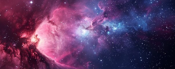 Wall Mural - concept of web banner. magic color galaxy. horizontal space background with realistic nebula, stardu