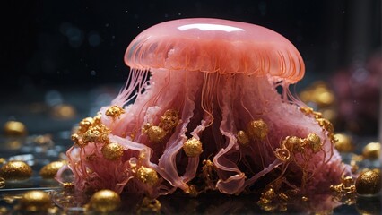 Wall Mural - glowing jellyfish