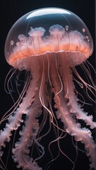 Wall Mural - glowing jellyfish