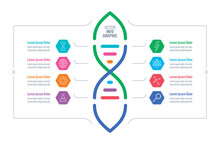 Eight Steps Dna Infographic. Infographic With Science Symbol. Science Infographic. Infographic Template