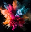 the color explosion on dark background is colorful