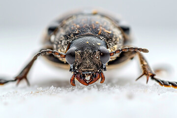 close up of a bug on a white background