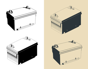 Wall Mural - Truck battery illustrations