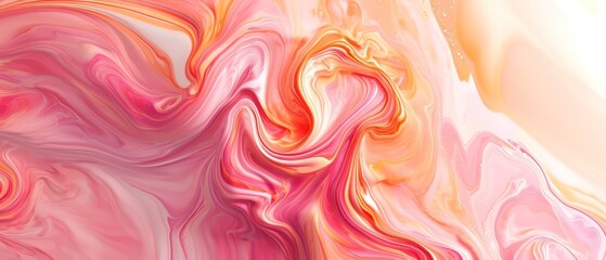 Wall Mural - peach and rose abstract fluid art swirls