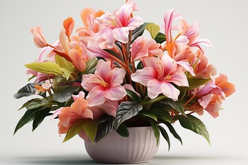 Wall Mural - 3d render of a bouquet of flowers in a vase