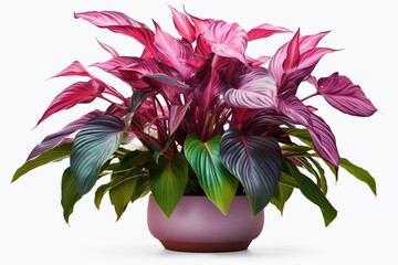 Wall Mural - Beautiful houseplant in pot isolated on white background