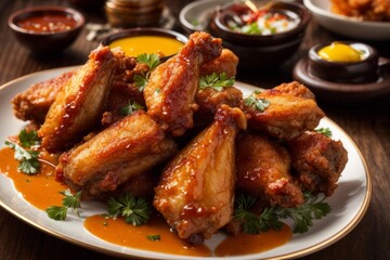 Wall Mural - wings with sauce