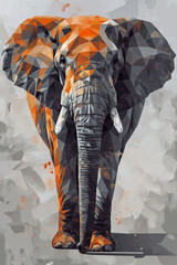 Wall Mural - abstract elephant illustration graphic design