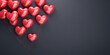© Orkidia - Red Heart shaped balloons composition on a dark background - Love design