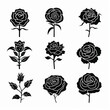 © ASoullife - Enchanting Rose Icons: A Timeless Collection in Sleek Black Line Style