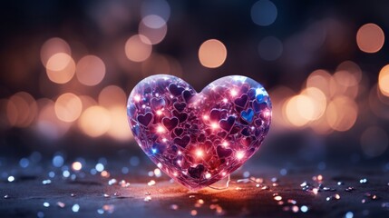 Radiant Love: Captivating Heart Shape Illuminate Stock Image