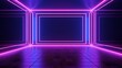 Electric Dreams: Vibrant Neon Room Background Illuminates the Night with Futuristic Energy