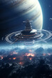 © LuxeMedia - Space theme photo creative, sci-fi wallpaper (AI Generated Image)